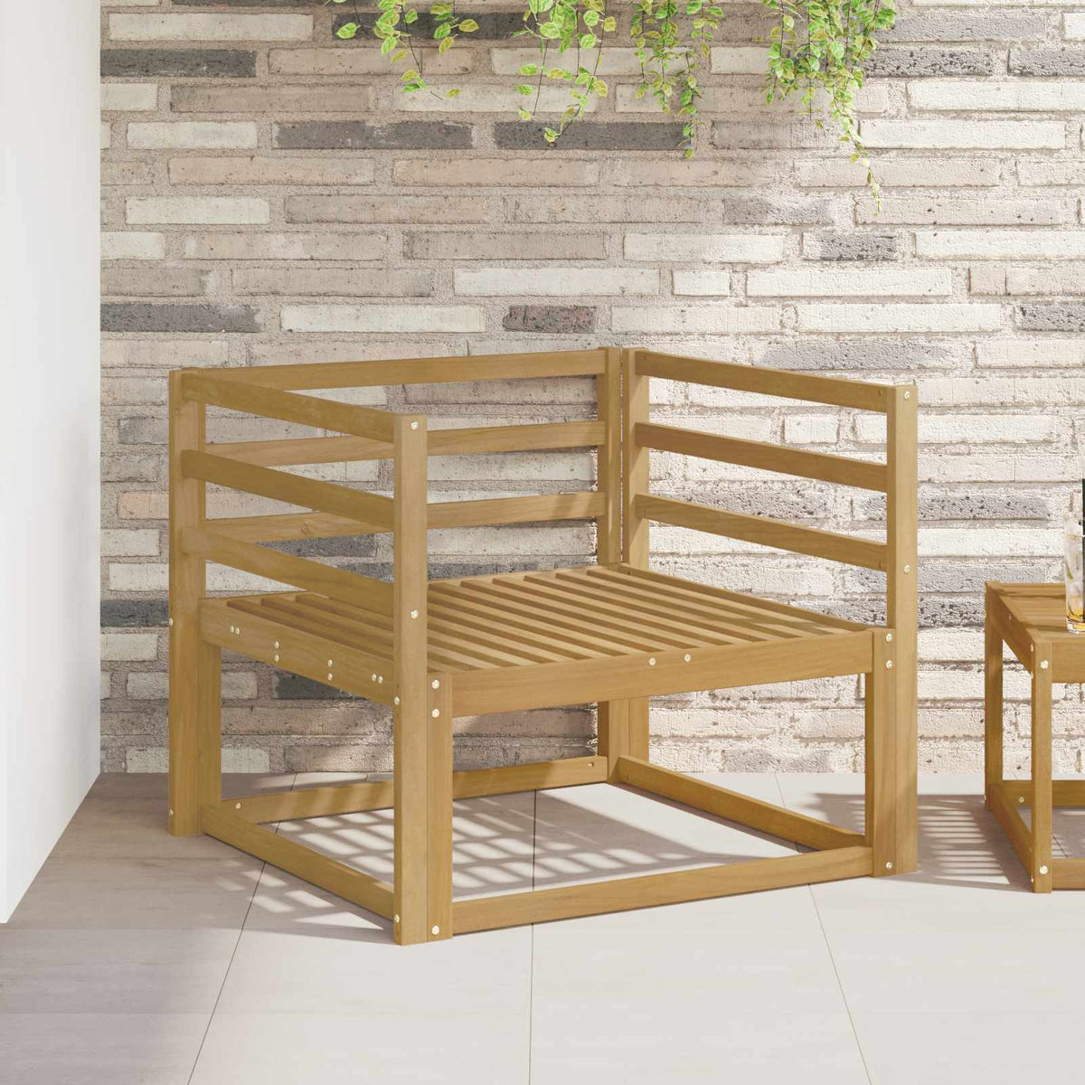 Udendørs Mellem Sofa Massivt Akacietræ Hvid