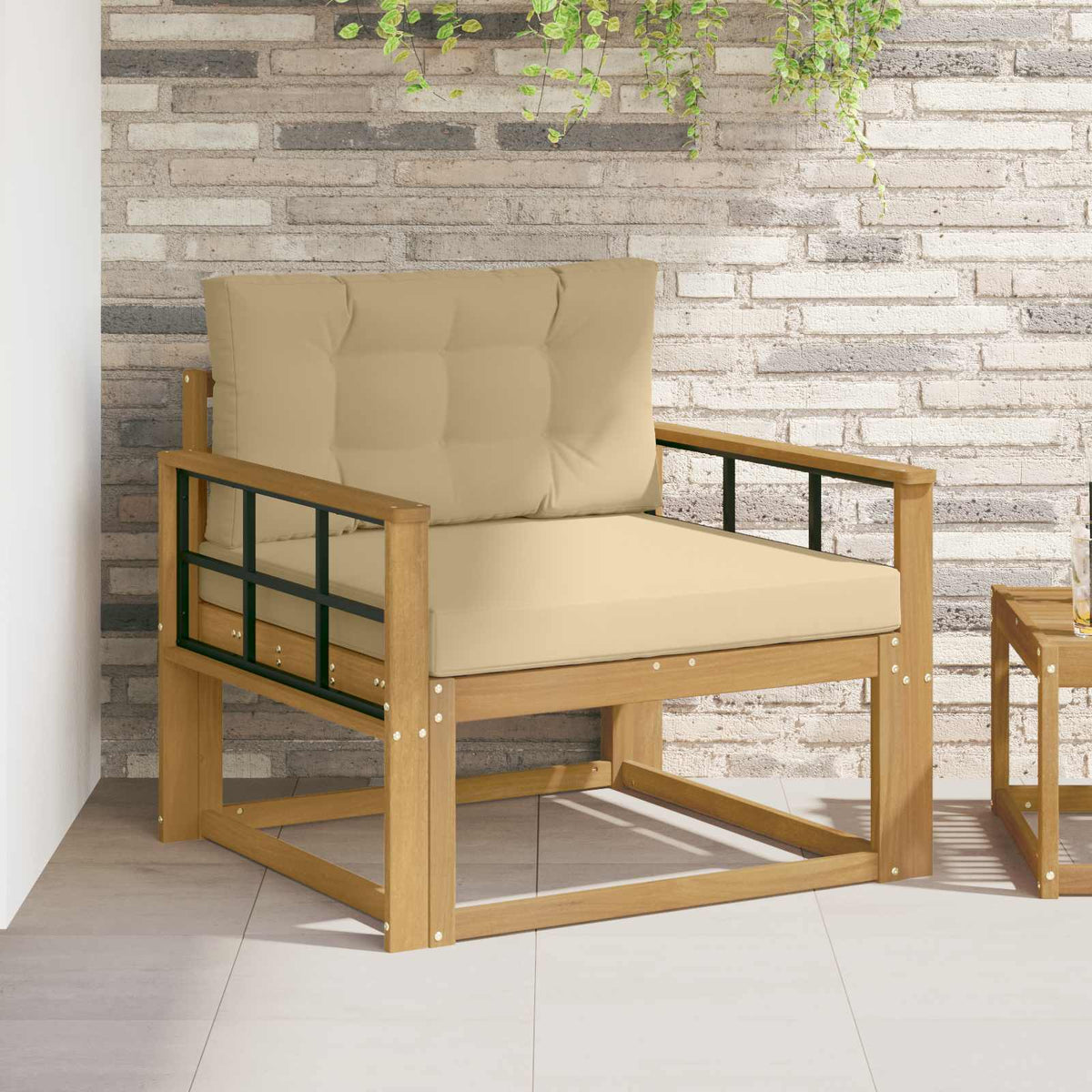 Udendørs Mellem Sofa Polyester Hvid