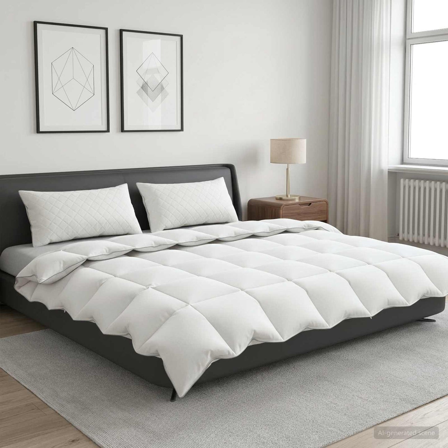Dyne FULDA 200 x 240 cm 4 årstider 210 GSM 90% gåsedun Hvid