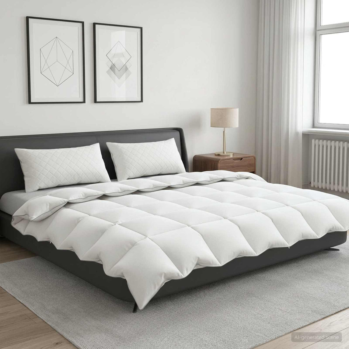Dyne FULDA 220 x 260 cm 4 årstider 210 GSM 90% gåsedun Hvid