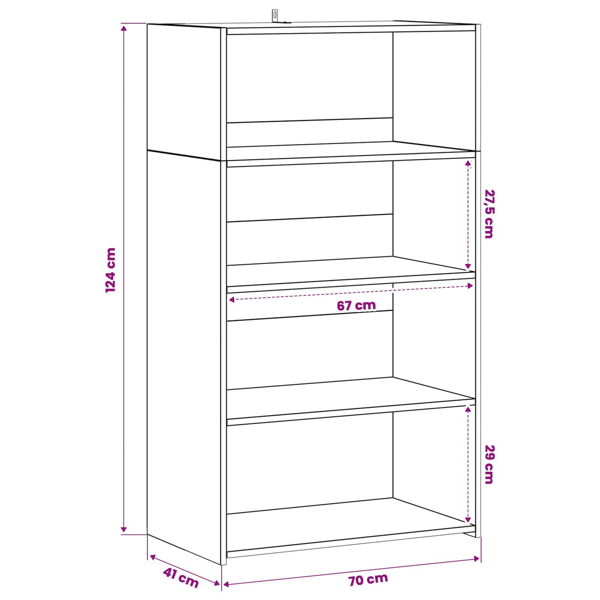 Highboard Gammelt træ 70 x 41 x 124 cm Konstrueret træ