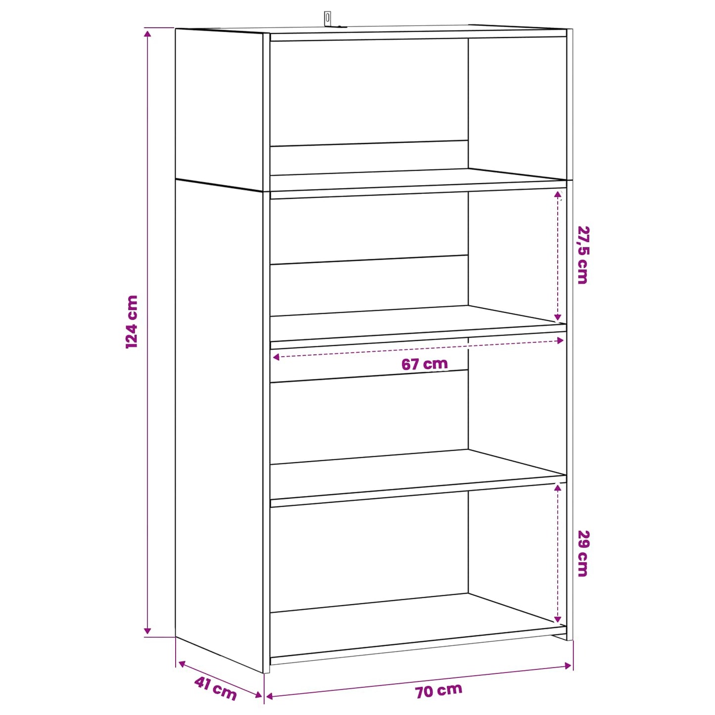 Highboard Artisan-eg 70 x 41 x 124 cm Konstrueret træ