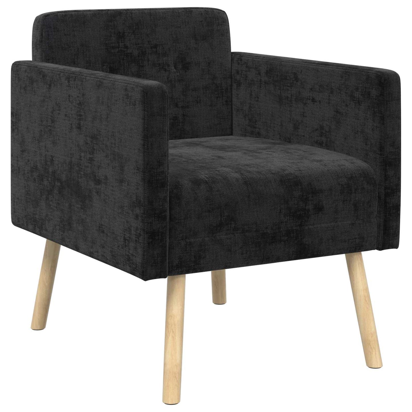 Accentstol Sort Chenille Stof