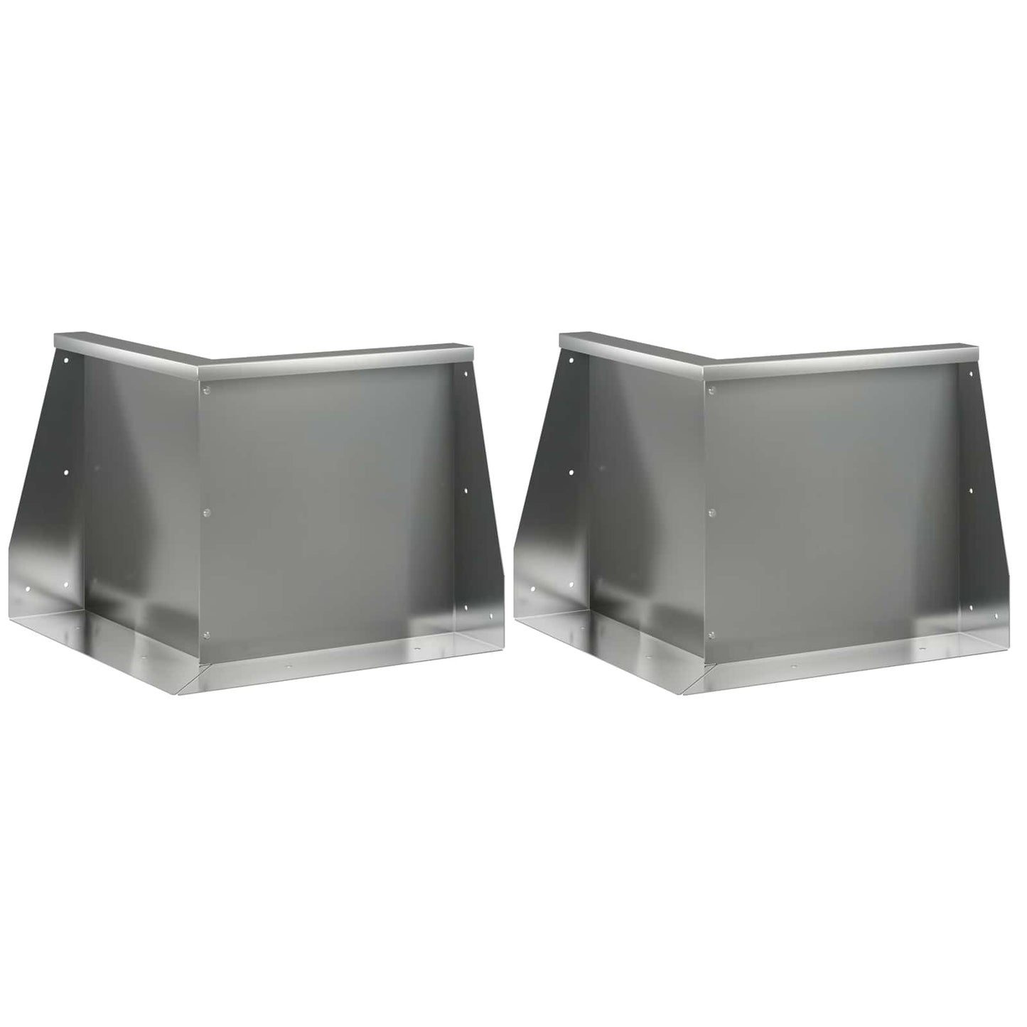 Støttemur 2 stk. 50 x 50 x 50 cm Galvaniseret stål Sølv