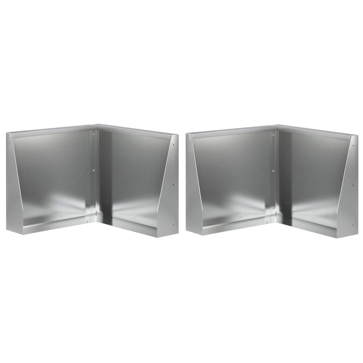 Støttemur 2 stk. 50 x 50 x 40 cm Galvaniseret stål Sølv