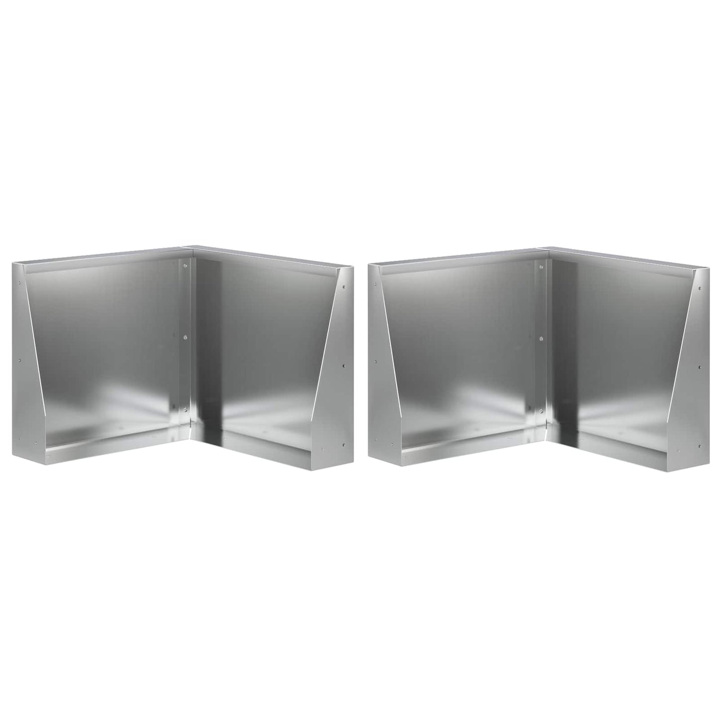Støttemur 2 stk. 50 x 50 x 50 cm Galvaniseret stål Sølv