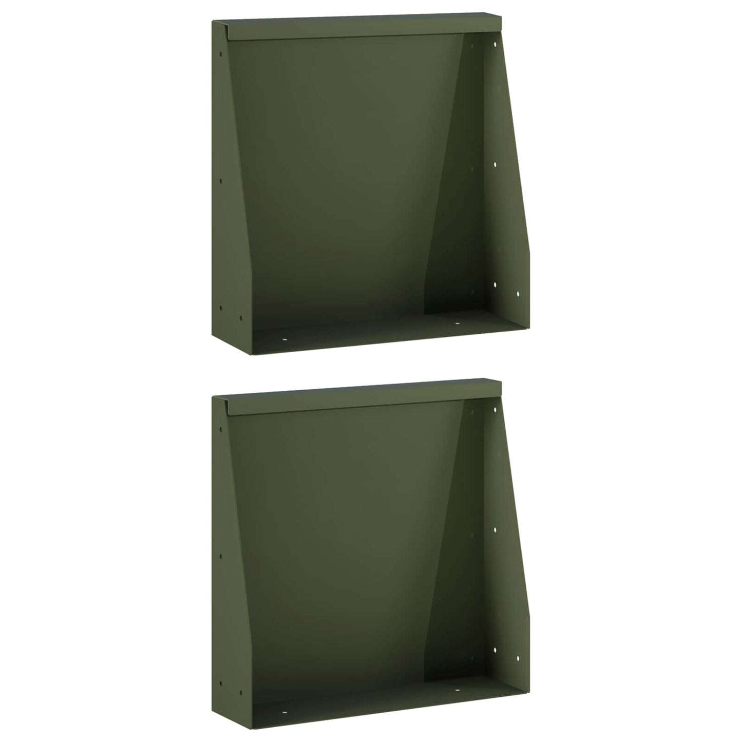 Støttemur 2 stk. 40 x 12 x 30 cm Stål Olivengrøn