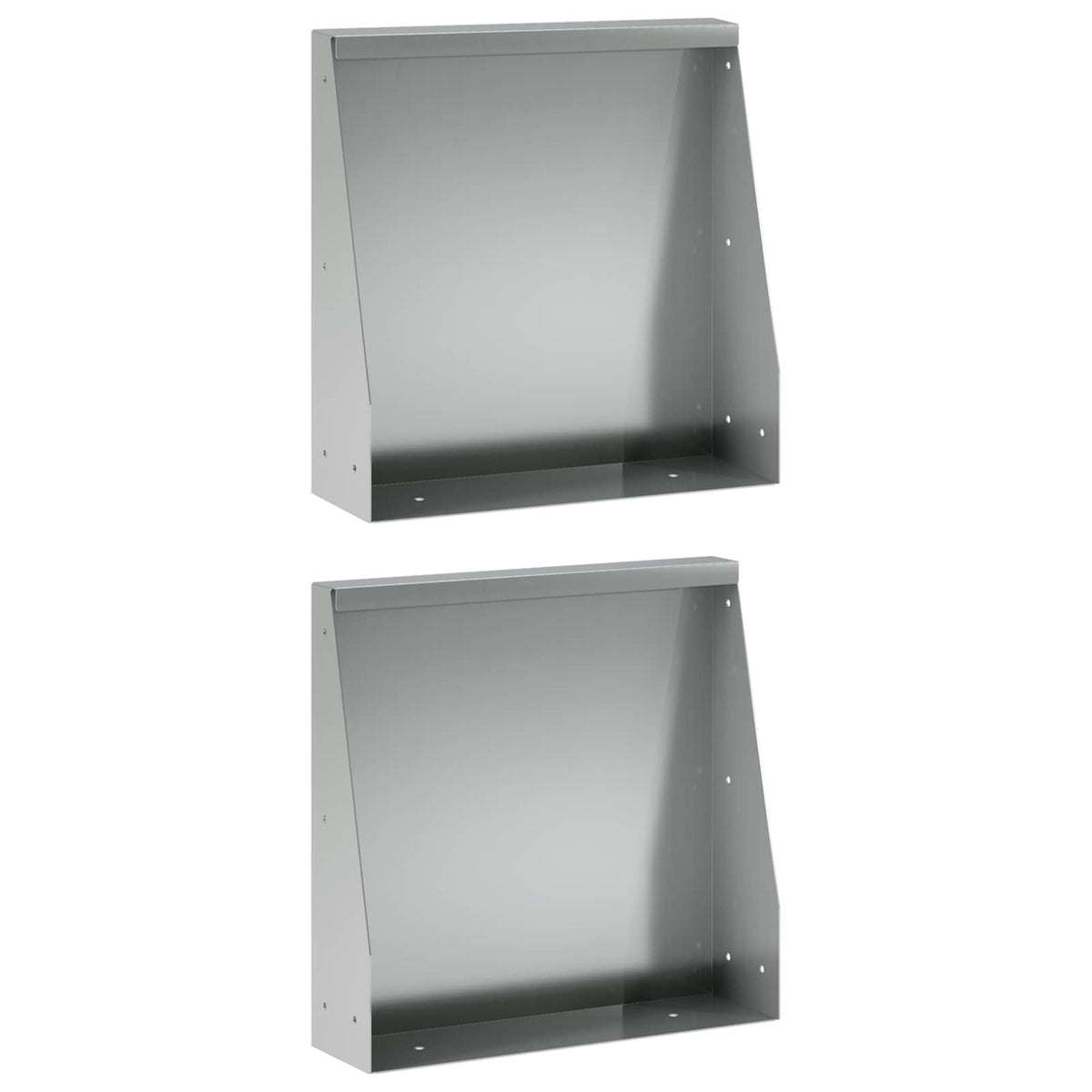 Støttemur 2 stk. 40 x 12 x 30 cm Galvaniseret stål Sølv