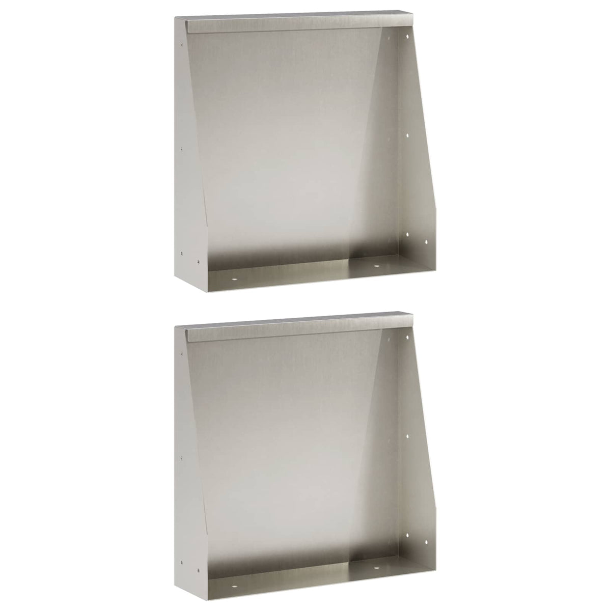 Støttemur 2 stk. 40 x 12 x 40 cm Rustfrit stål Sølv
