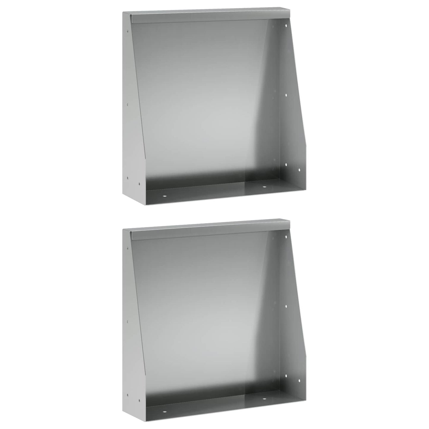 Støttemur 2 stk. 40 x 12 x 50 cm Galvaniseret stål Sølv