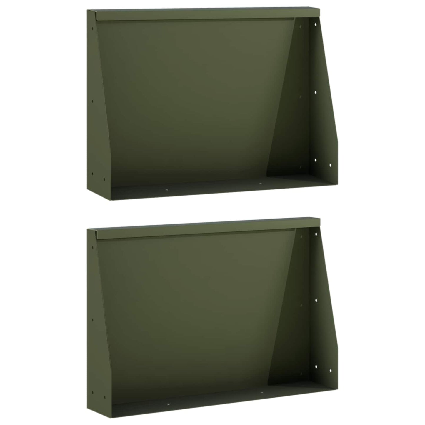 Støttemur 2 stk. 60 x 12 x 30 cm Stål Olivengrøn