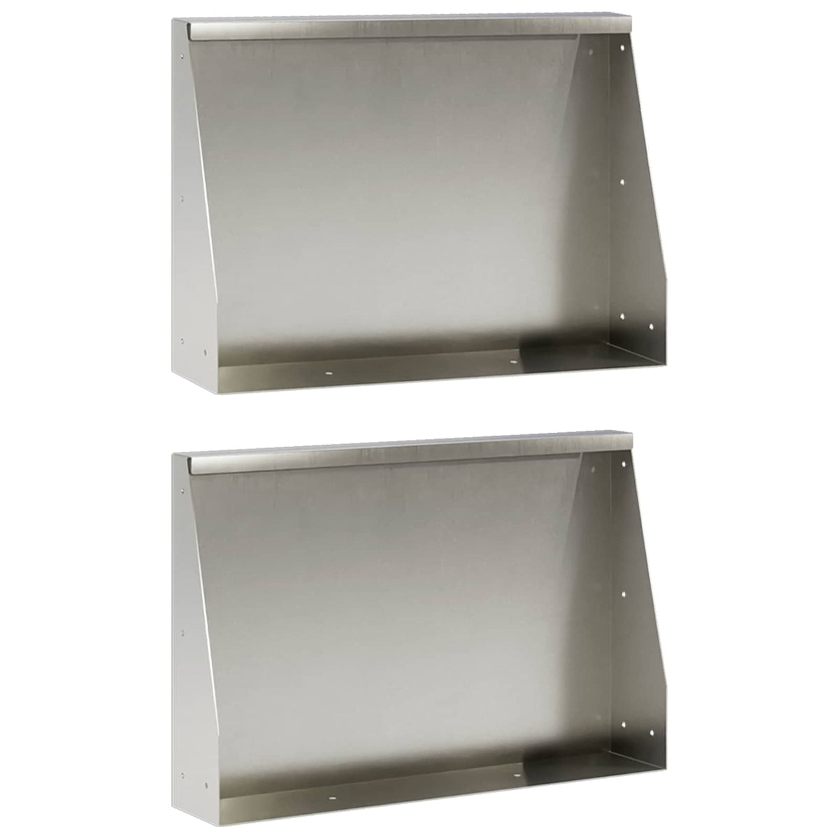 Støttemur 2 stk. 60 x 12 x 30 cm Rustfrit stål Sølv