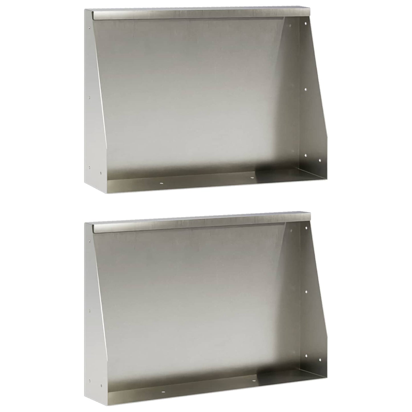 Støttemur 2 stk. 60 x 12 x 50 cm Rustfrit stål Sølv