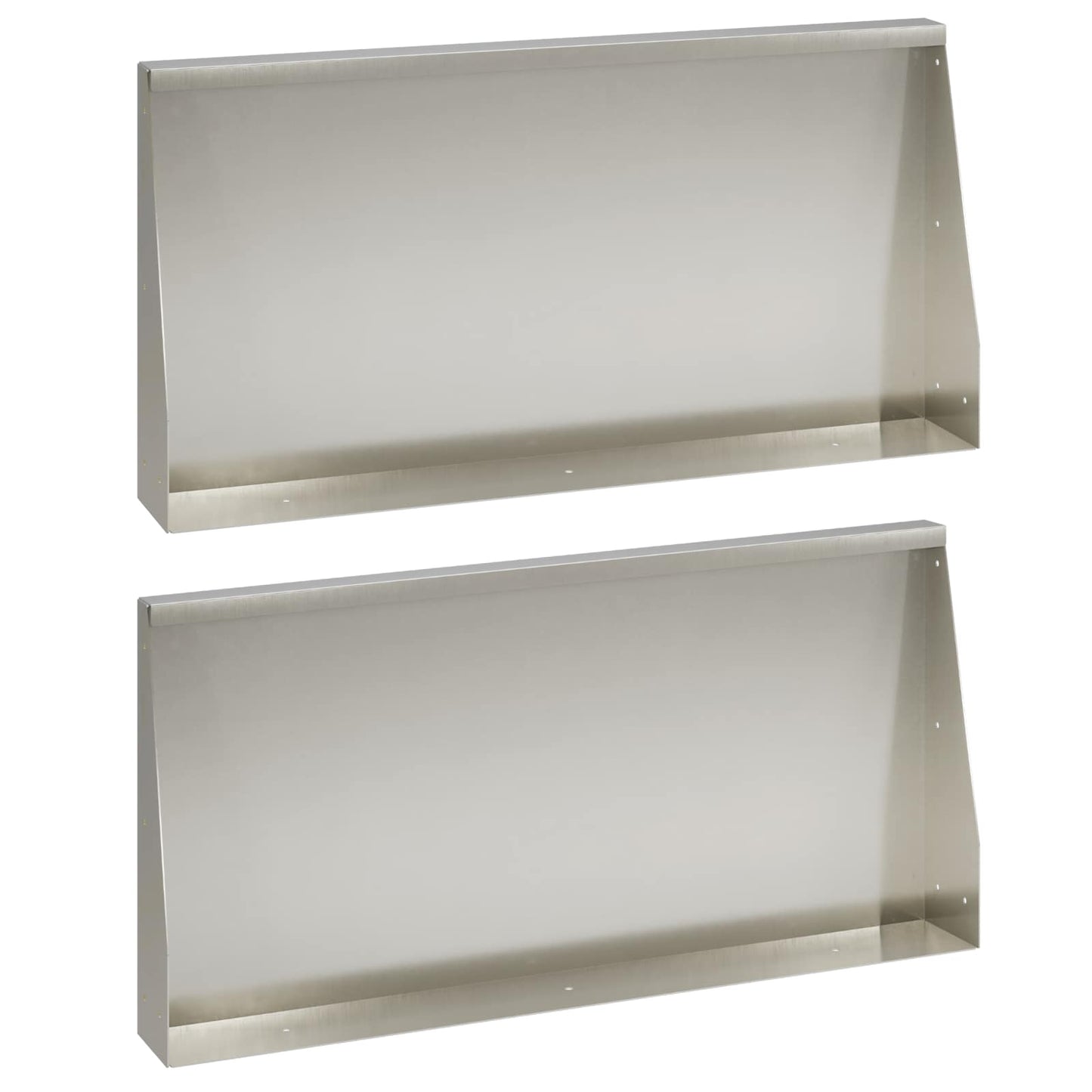 Støttemur 2 stk. 80 x 12 x 30 cm Rustfrit stål Sølv