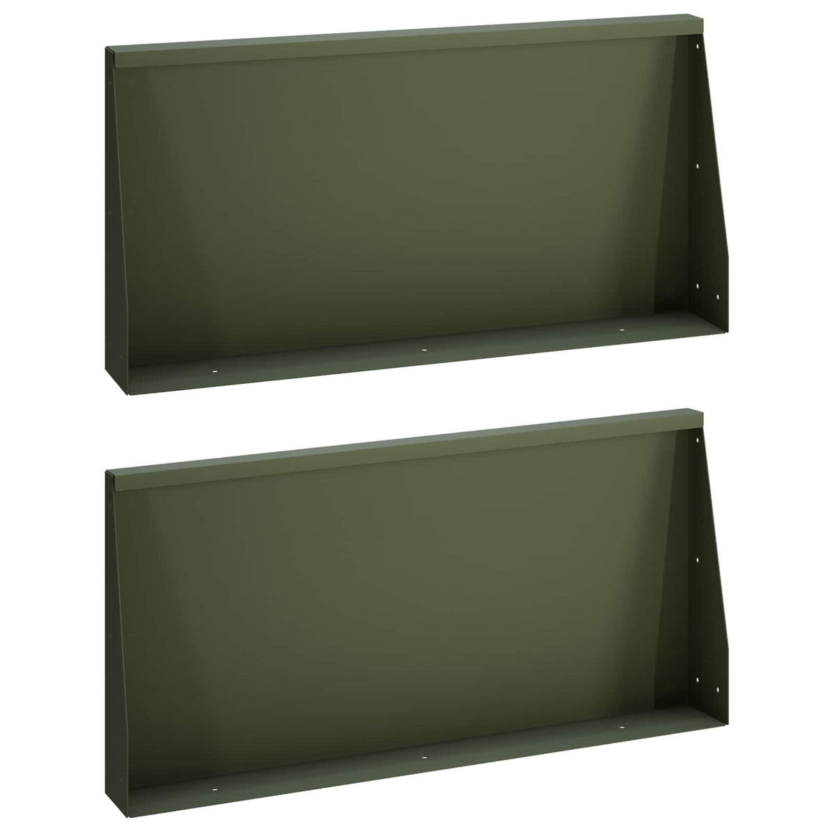 Støttemur 2 stk. 80 x 12 x 50 cm Stål Olivengrøn