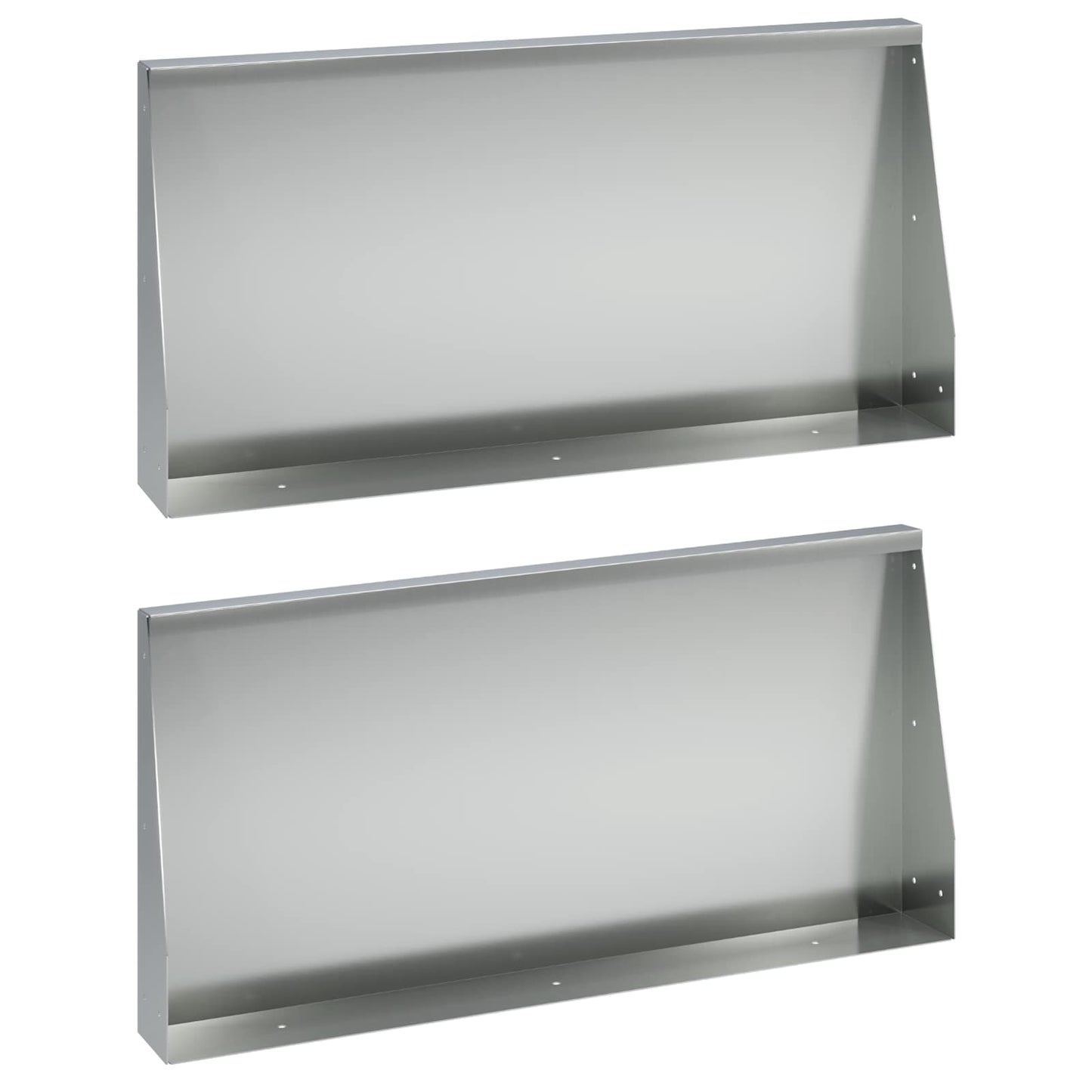 Støttemur 2 stk. 80 x 12 x 50 cm Galvaniseret stål Sølv