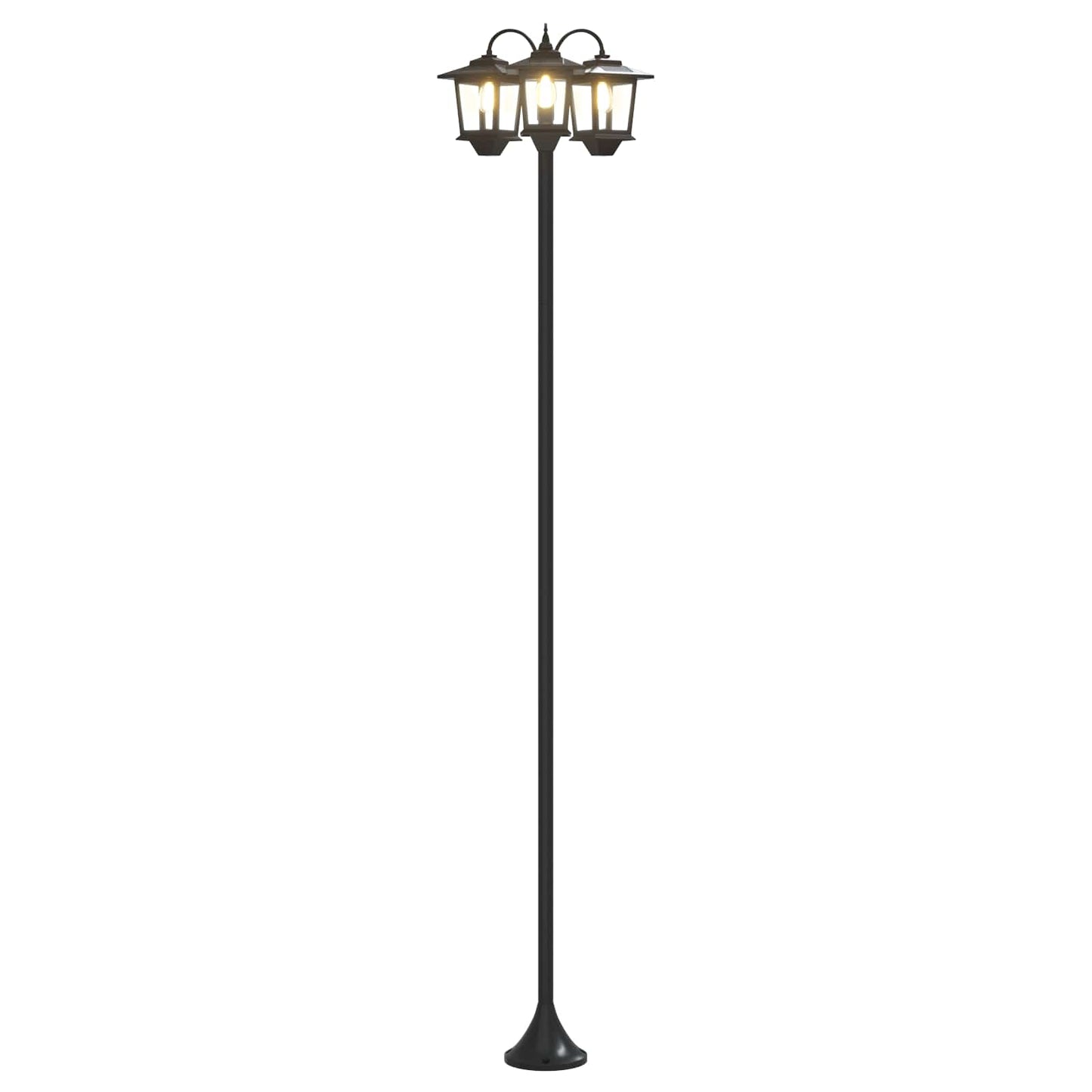3-hoved lampepost with LED Bulb Sort 16 x 16 x 187 cm