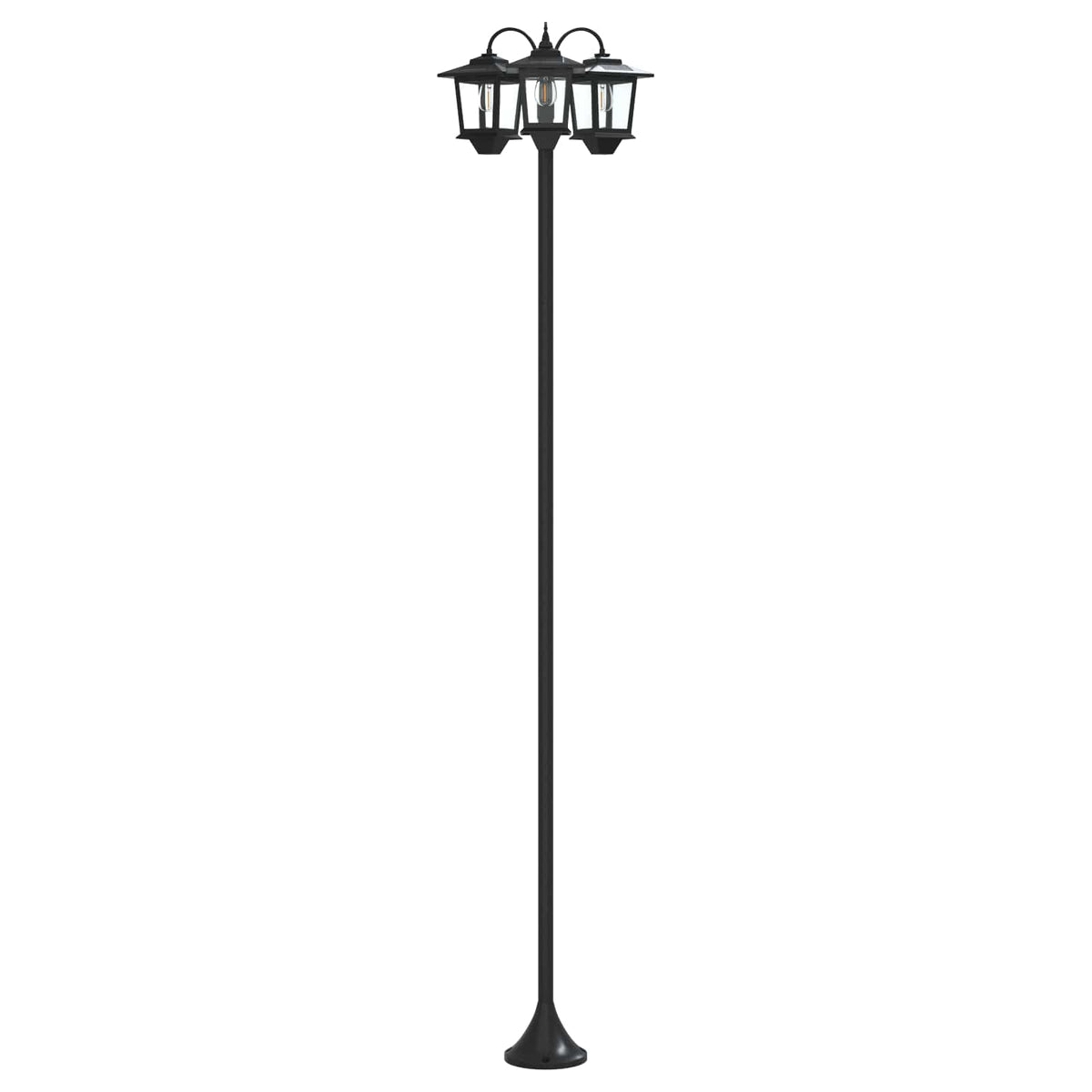 3-hoved lampepost with LED Bulb Sort 16 x 16 x 187 cm