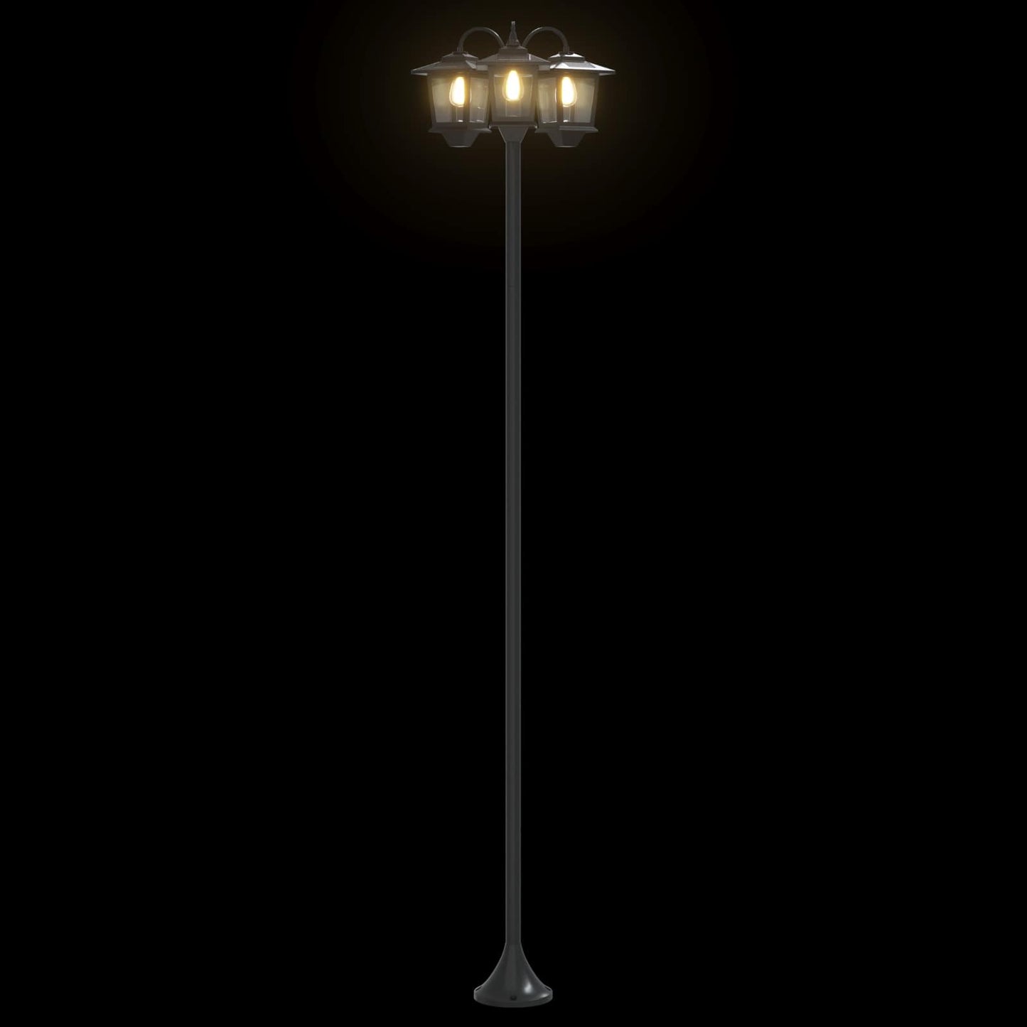 3-hoved lampepost with LED Bulb Sort 16 x 16 x 187 cm