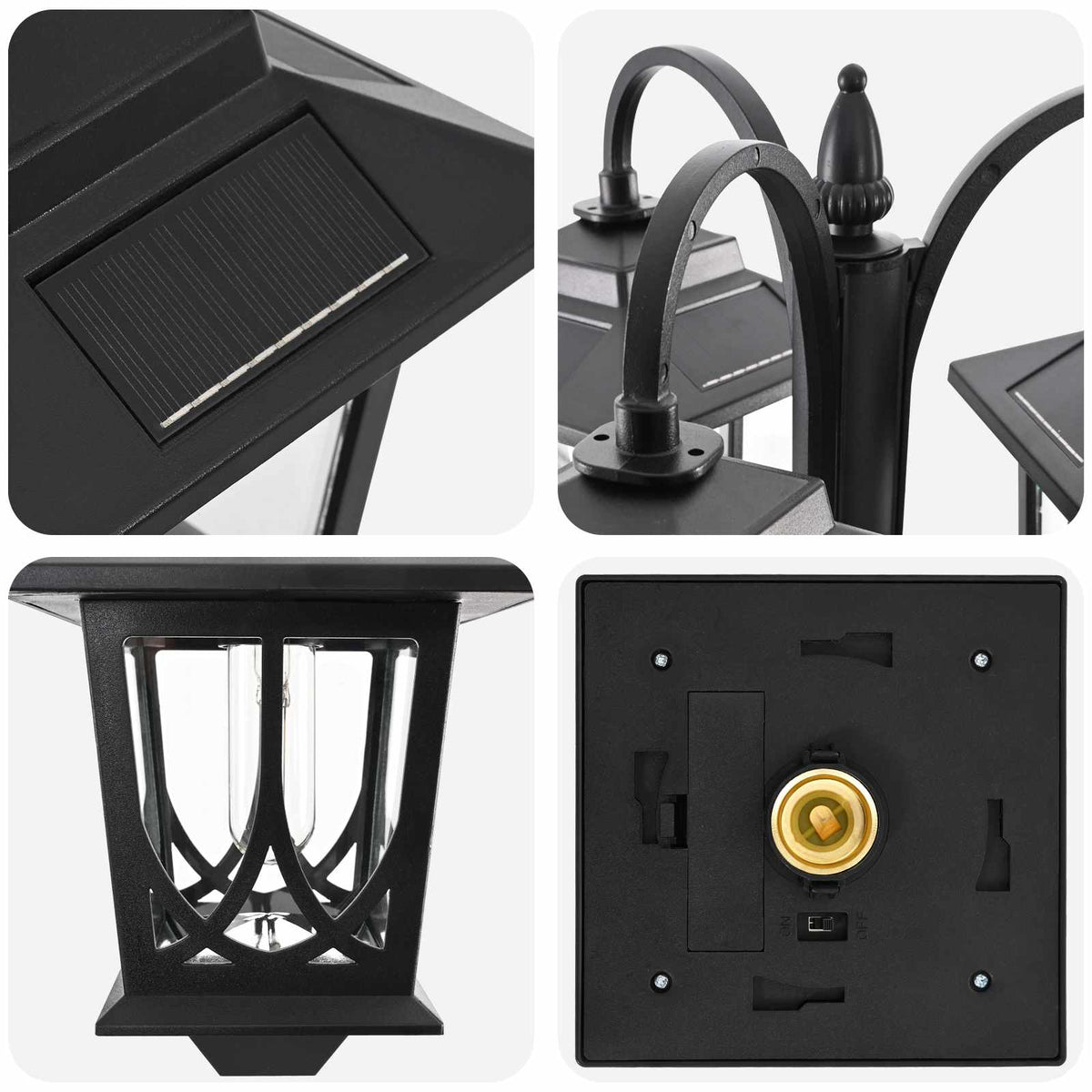 Udesolarlampe with LED Bulb Sort