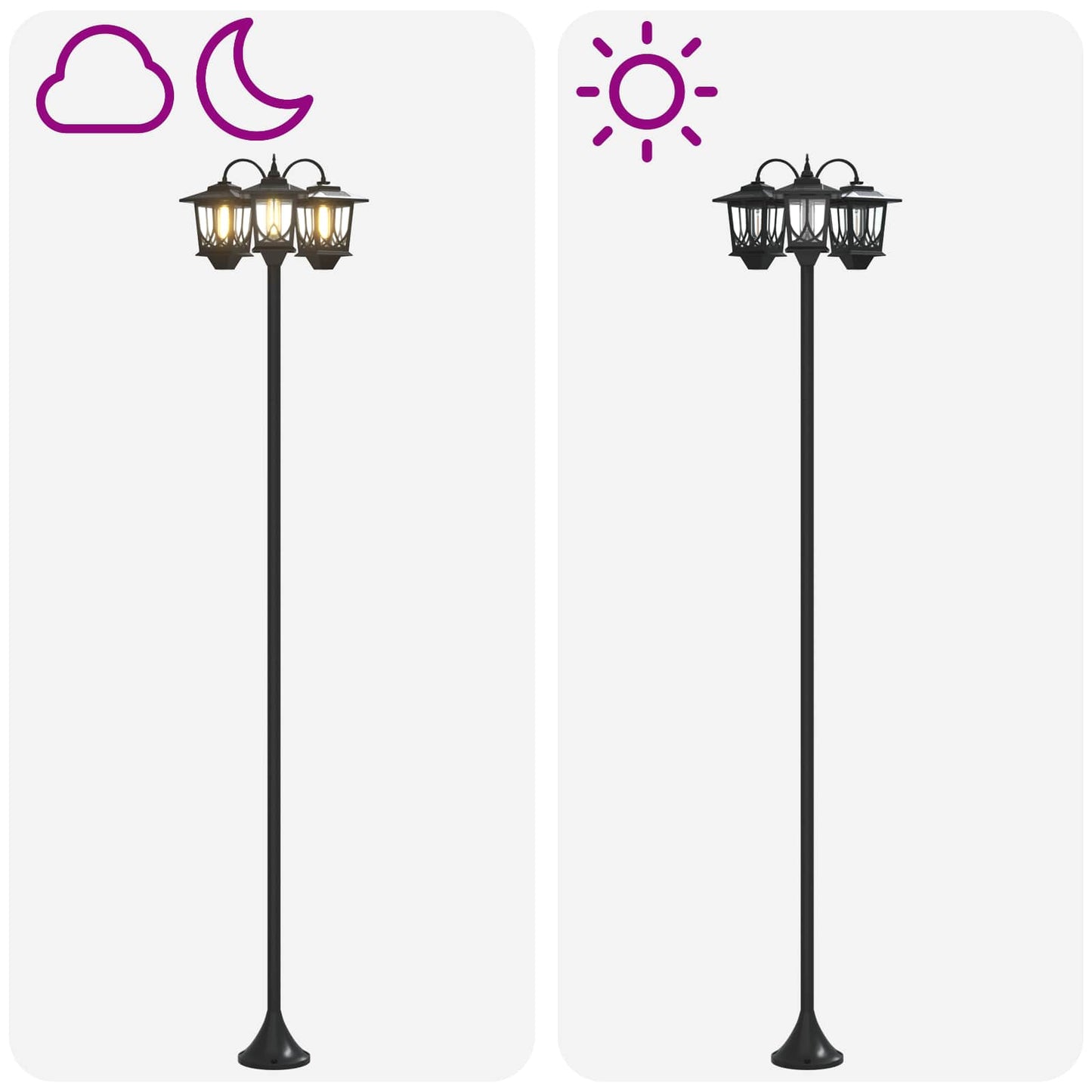 Udesolarlampe with LED Bulb Sort