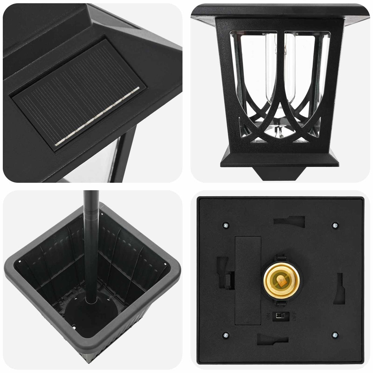 Udesolarlampe with LED Bulb Sort