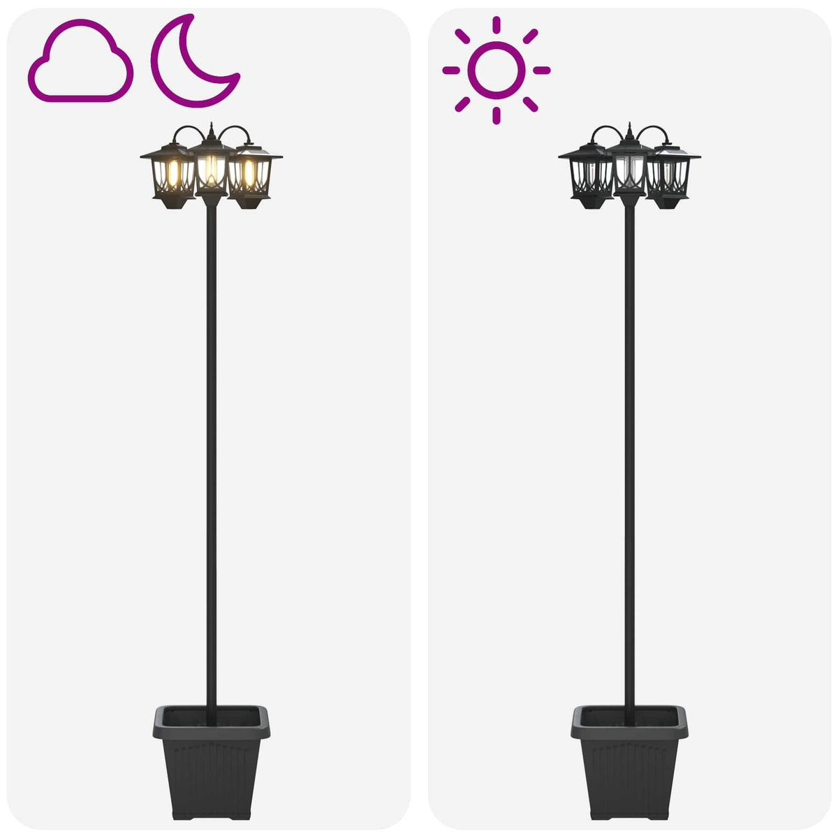 Udesolarlampe with LED Bulb Sort