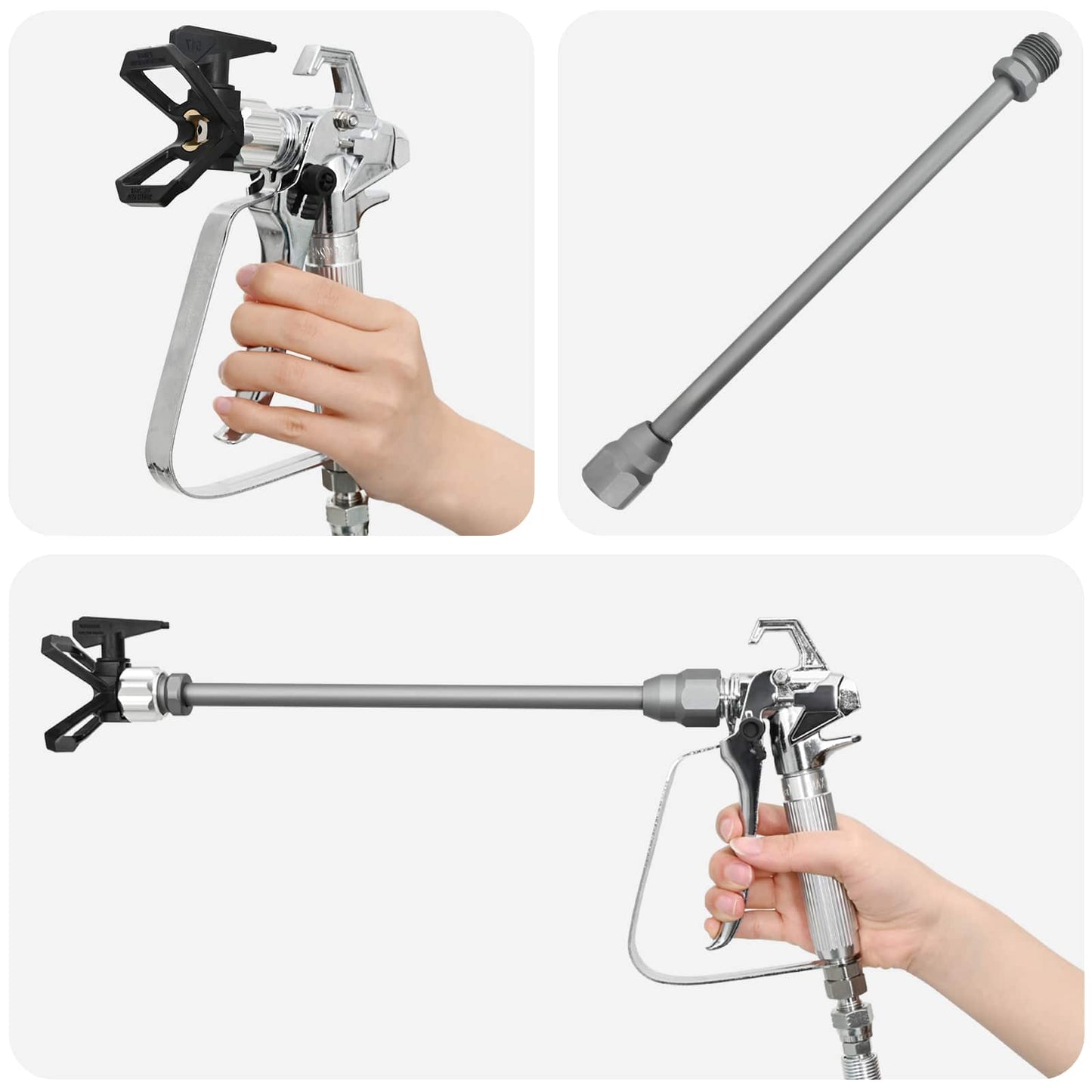 Udenluft Malersprøjte 7,6 m Slange 220V 1,5 L/min 200 Bar