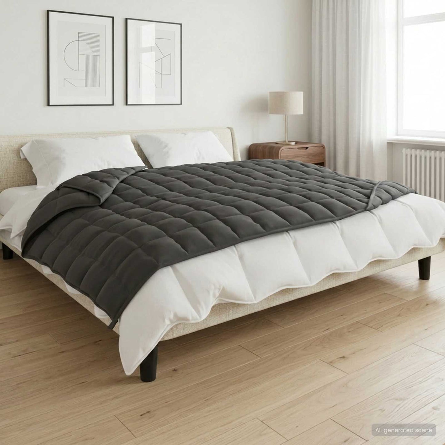 Vægtet tæppe Antracit 122 x 183 cm 9 kg 100% Bomuld 205T