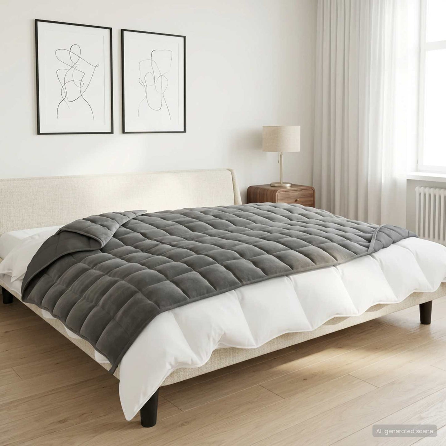 Vægtet tæppe Antracit 122 x 183 cm 9 kg 100% Bomuld 205T
