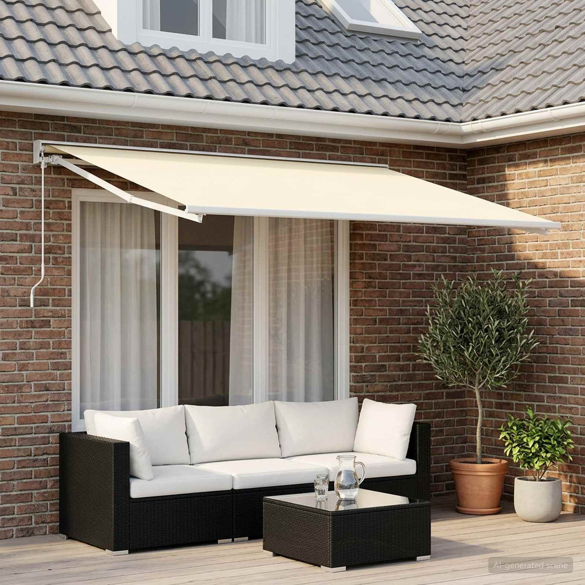 Reservedug til markise Cremefarvet 300 x 250 cm Polyester