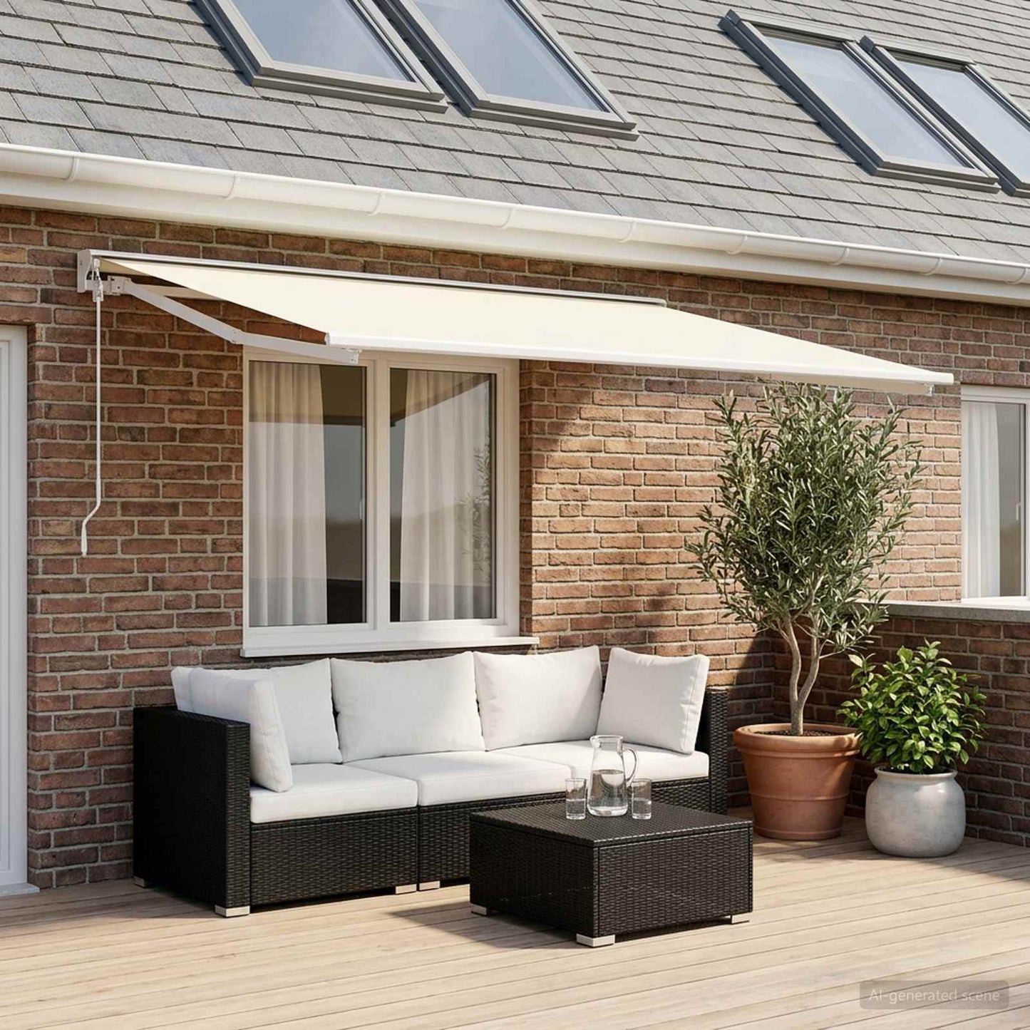 Reservedug til markise Cremefarvet 400 × 300 cm Polyester