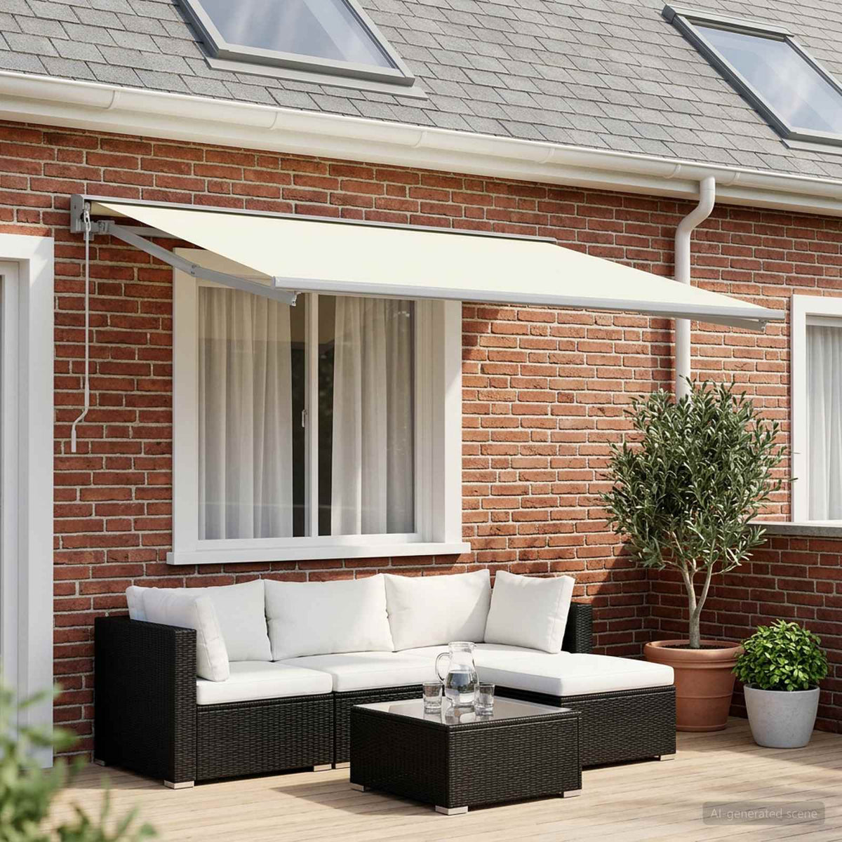 Reservedug til markise Cremefarvet 600 × 350 cm Polyester