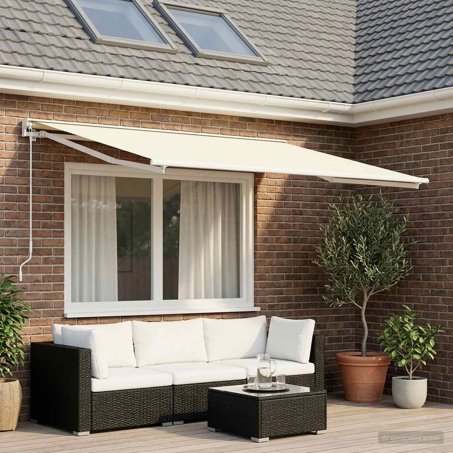 Reservedug til markise Cremefarvet 600 × 300 cm Polyester