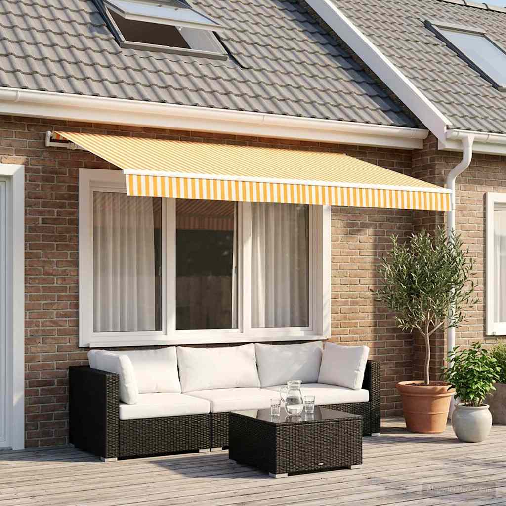 Reservedug til markise Gul og Hvid 350 x 250 cm Polyester