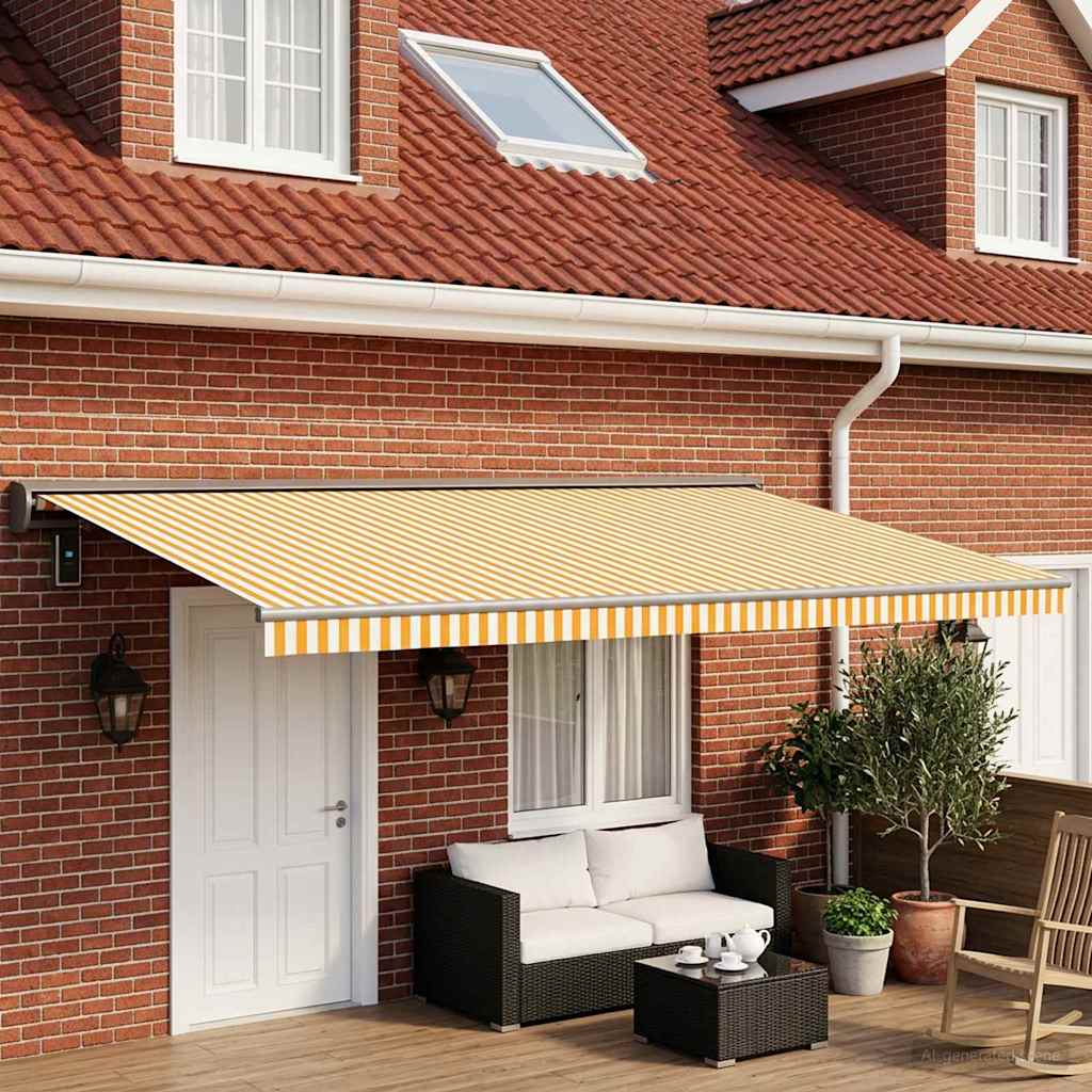 Reservedug til markise Gul og Hvid 500 × 300 cm Polyester