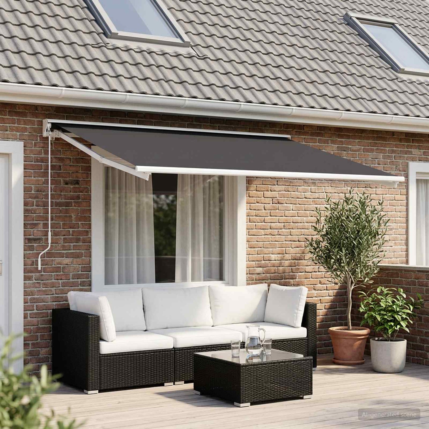 Reservedug til markise Antracit 400 × 350 cm Polyester