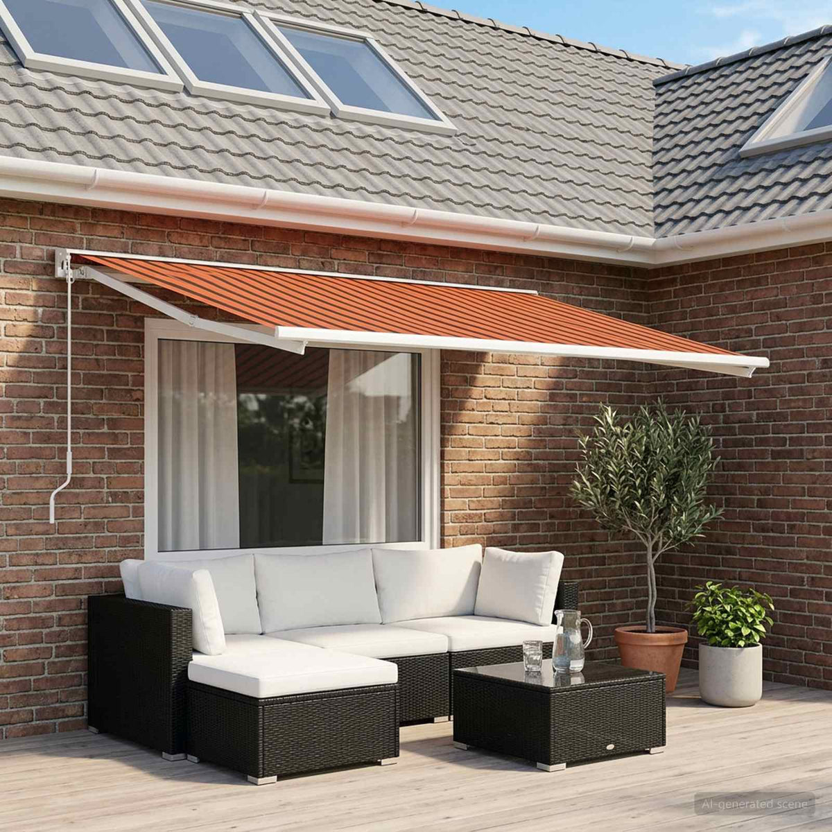 Reservedug til markise Orange og Brun 350 x 200 cm Polyester