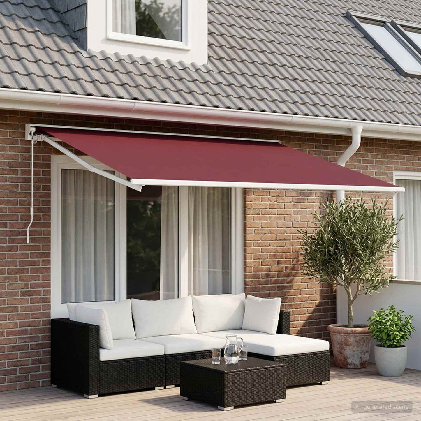 Reservedug til markise Bordeaux Rød 350 x 200 cm Polyester