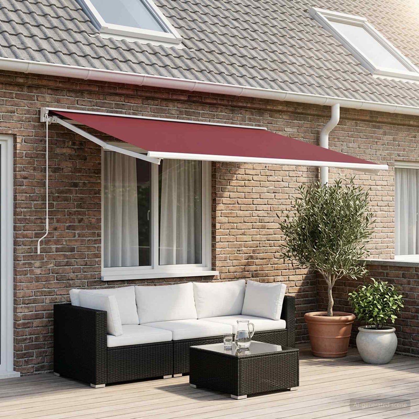 Reservedug til markise Bordeaux Rød 600 × 350 cm Polyester