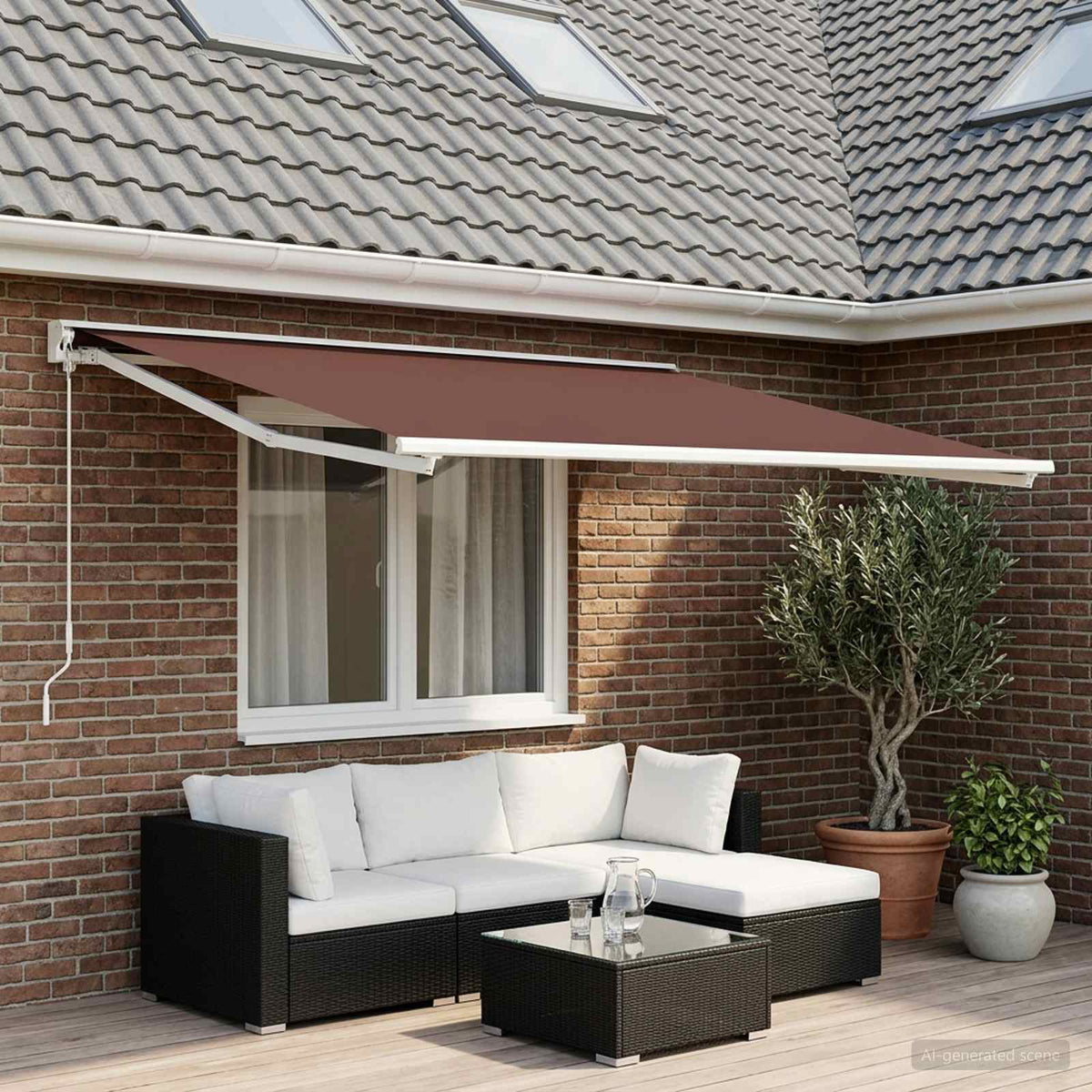 Reservedug til markise Brun 500 × 300 cm Polyester