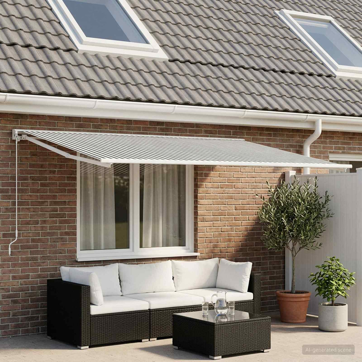 Reservedug til markise Anthracit og hvid 250 x 200 cm Polyester