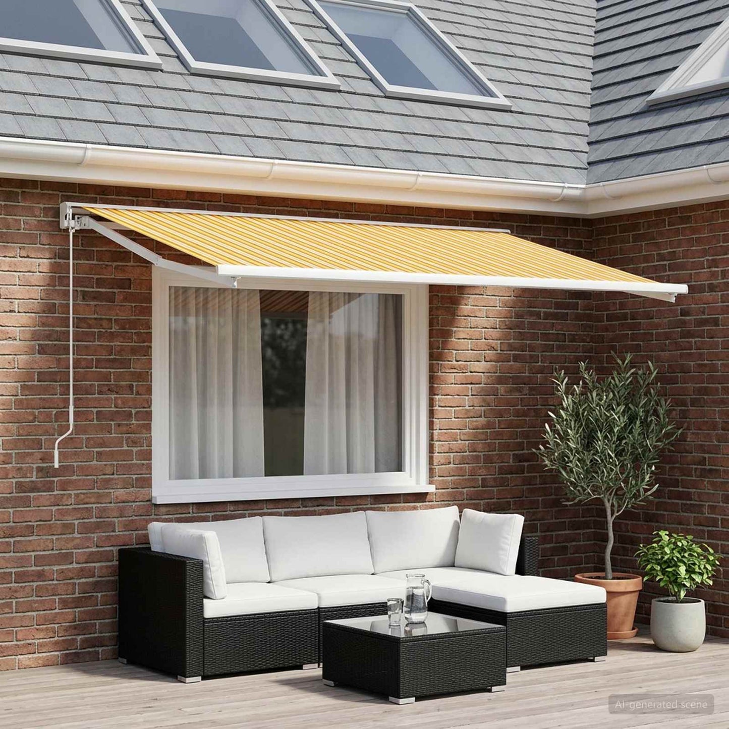 Reservedug til markise Orange og Sort 250 x 200 cm Polyester