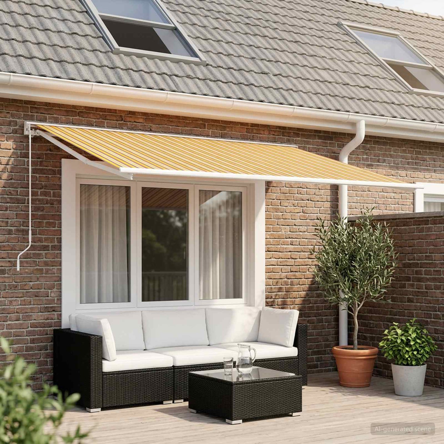 Reservedug til markise Orange og Sort 450 × 300 cm Polyester