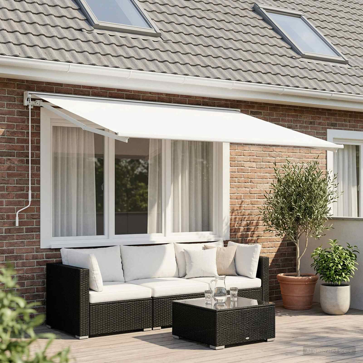 Reservedug til markise Hvid 600 × 350 cm Polyester