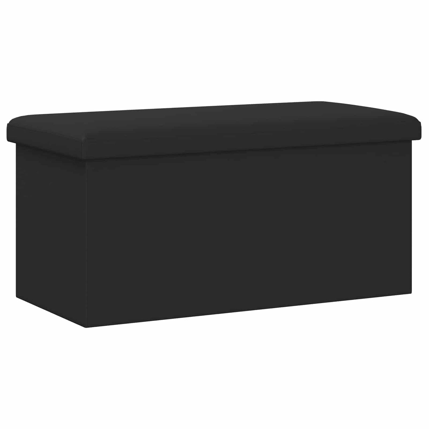 Foldbar opbevaringsbænk Sort 180 kg 80 L 77 x 38 x 38 cm PVC