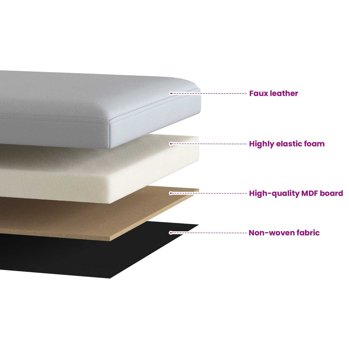 Foldbar opbevaringsbænk Hvid 180 kg 80 L 77 x 38 x 38 cm PVC