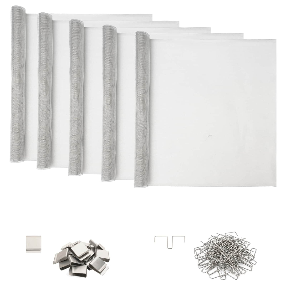 Lysakseldæksel med clips 5 stk. 70 x 130 cm Aluminium Sølv