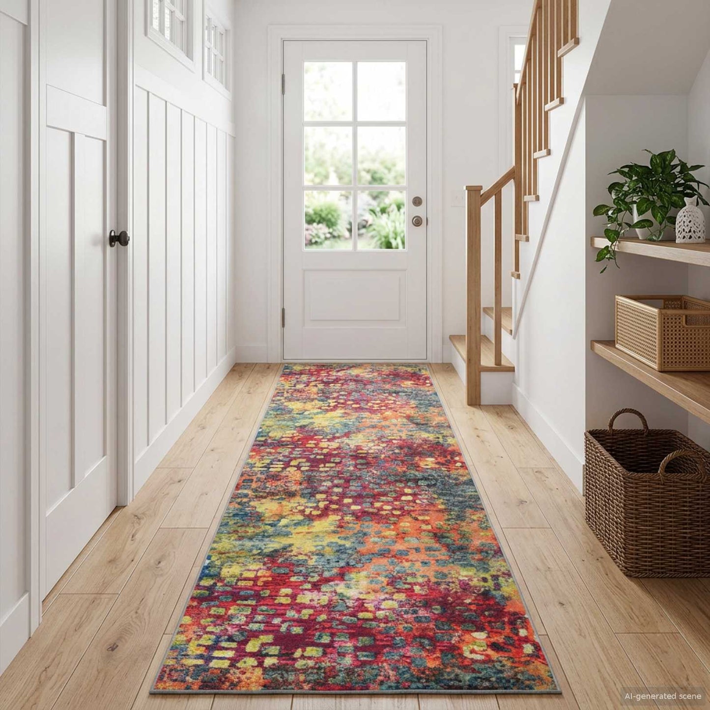 Tæppe Runner LESAKA farverig 50 x 200 cm Diamantvelour