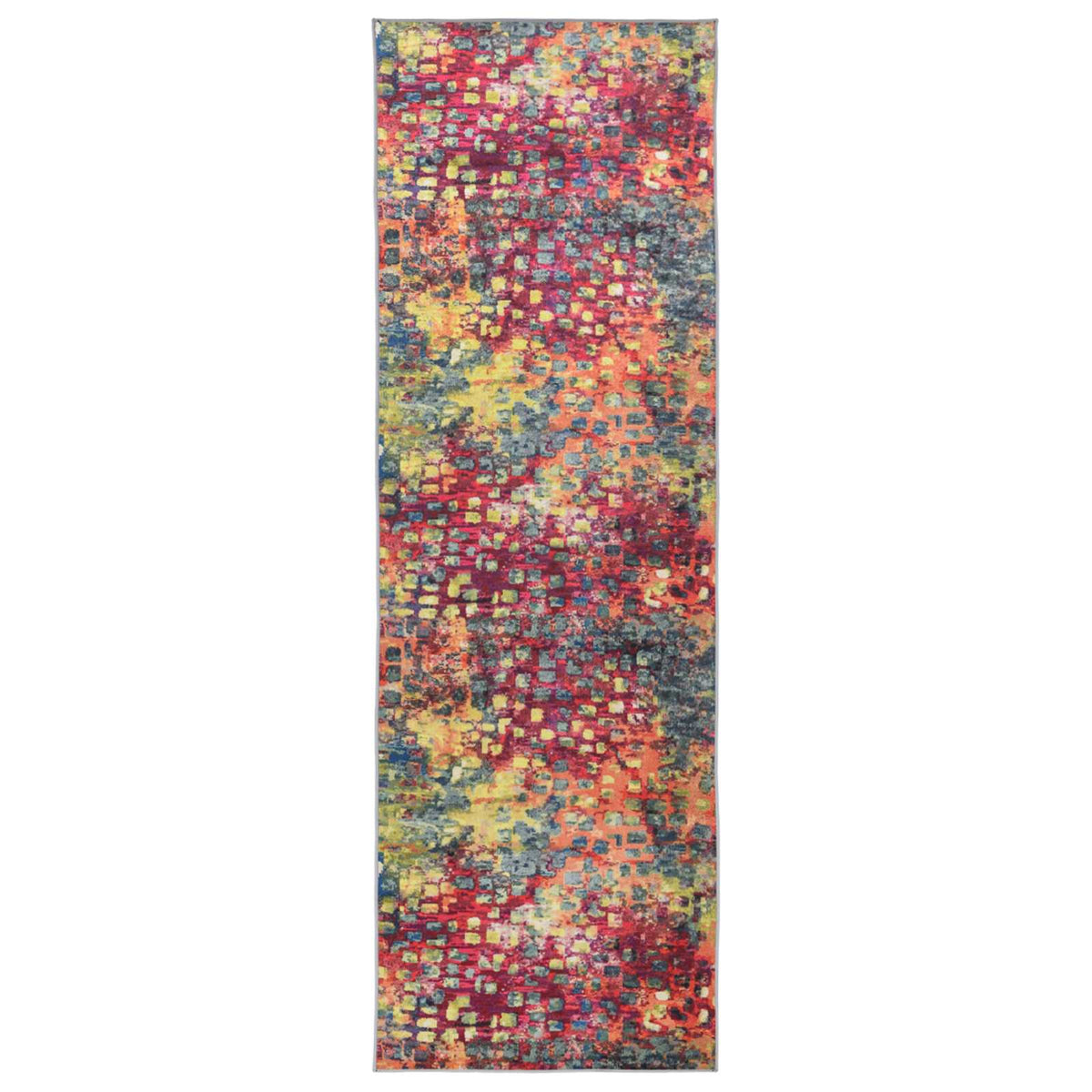 Tæppe Runner LESAKA farverig 100 x 150 cm Diamantvelour